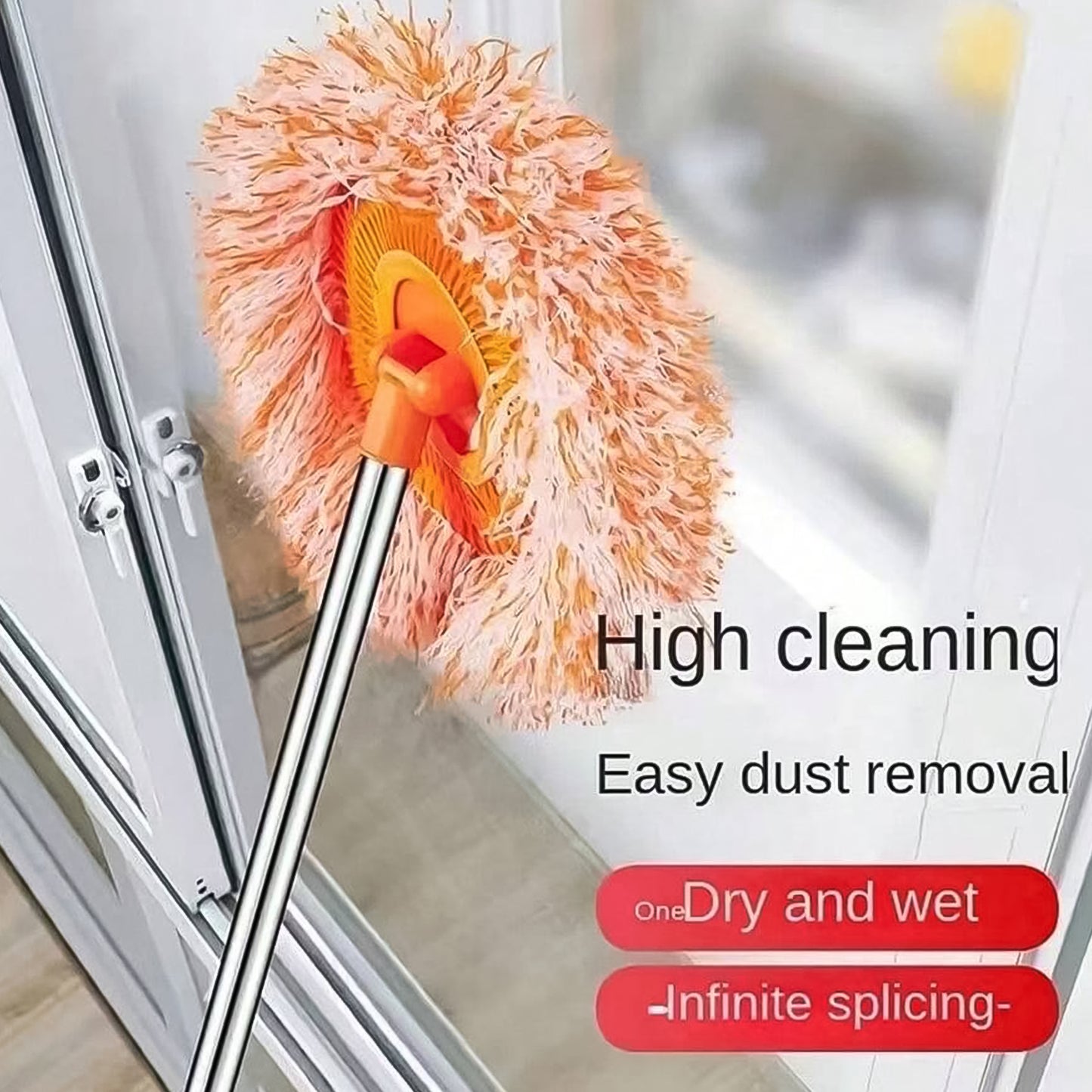 Wukusy rotatable spin cleaning mop with 110 cm length, ideal for efficient home floor cleaning and home improvement tasks.