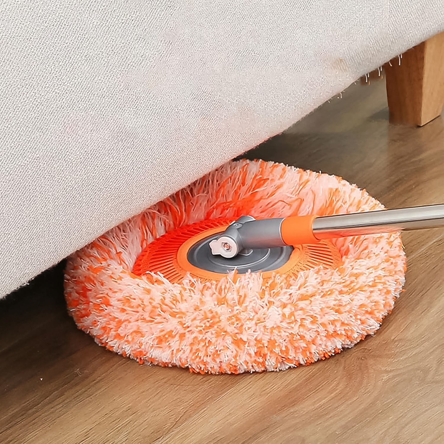 Wukusy rotatable spin cleaning mop with 110 cm handle, ideal for home cleaning and floor mopping.