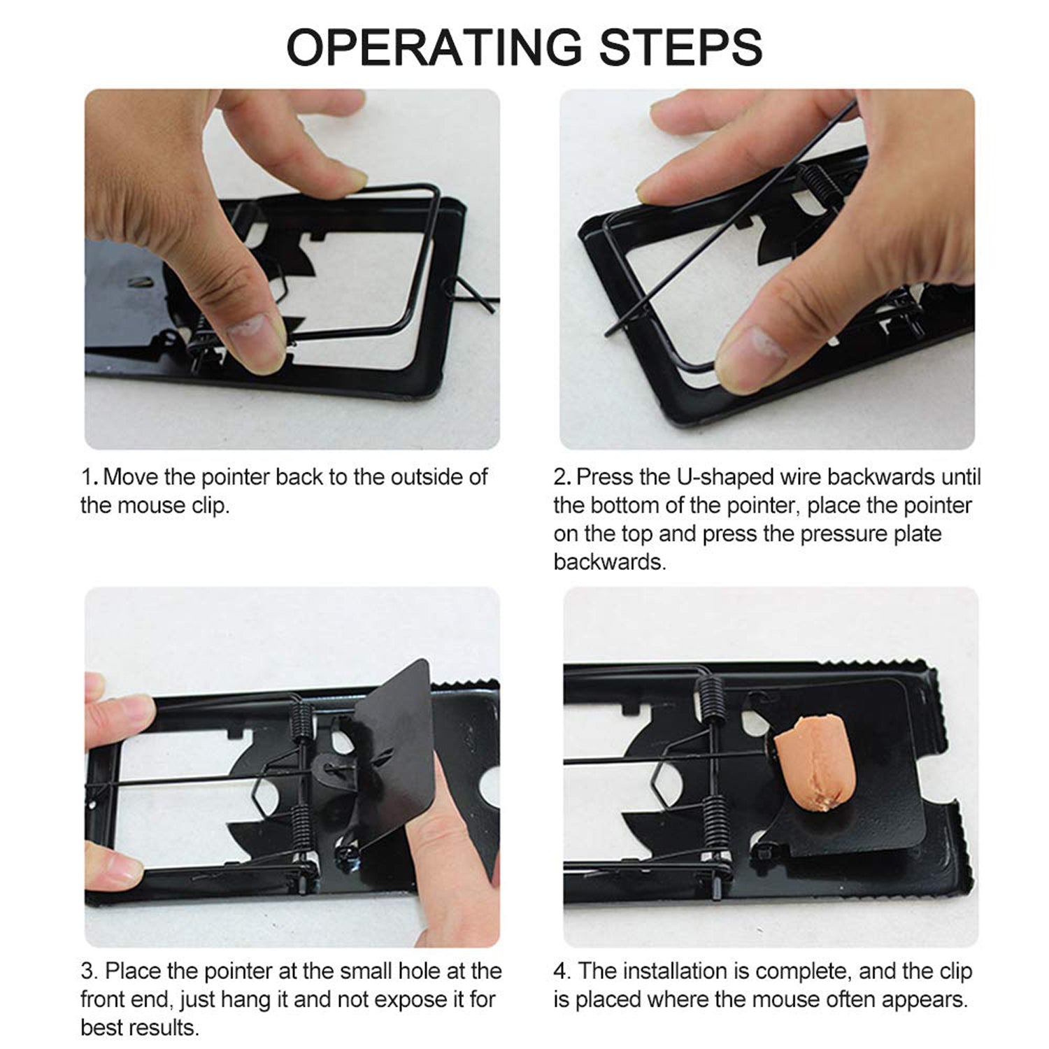 Wukusy mouse trap catchers, set of 2, for home rodent control, snap kill traps for mice and rats.