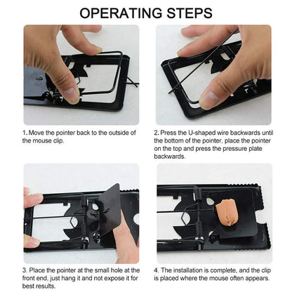 Wukusy mouse trap catchers, set of 2, for home rodent control, snap kill traps for mice and rats.