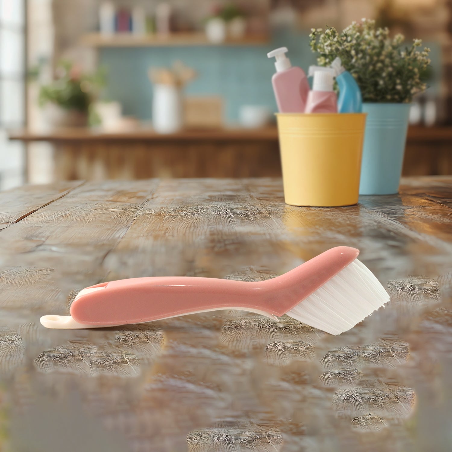 Wukusy multi-functional 2-in-1 groove cleaning brush with crevice scraper for home improvement cleaning tasks.