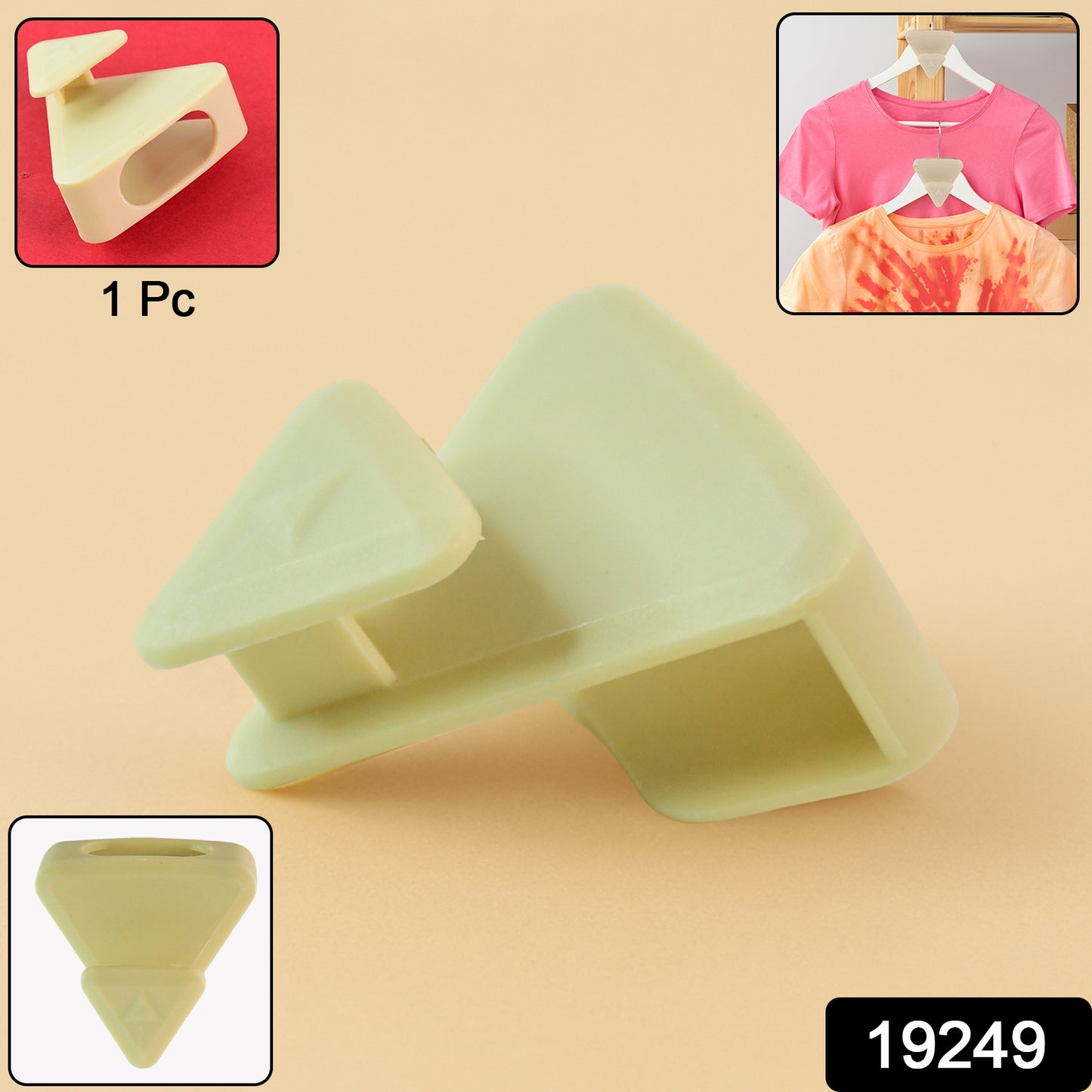 Wukusy multi-functional plastic triangle hanger connector hook for home improvement projects, shown in close-up on white background.