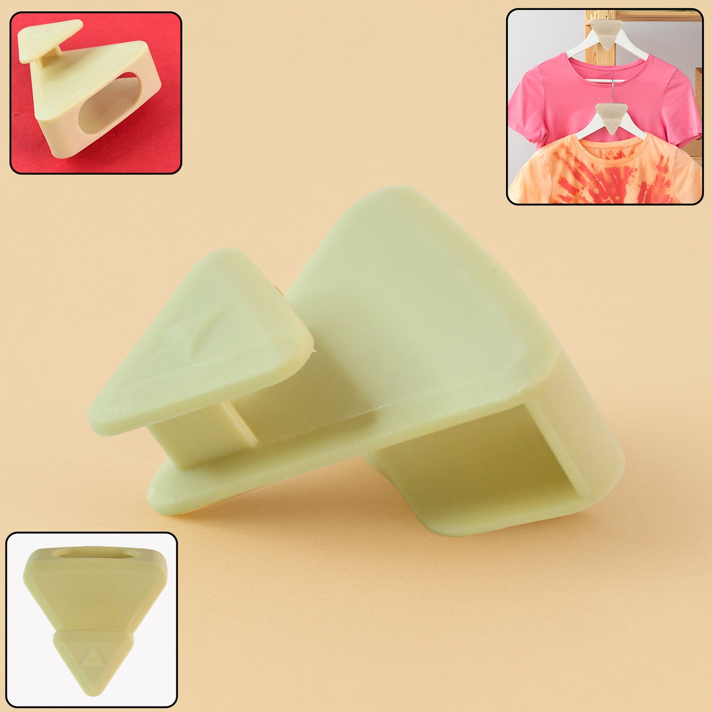 Wukusy multi-functional plastic triangle hanger connector hook for home improvement, showing durable plastic construction and versatile design.