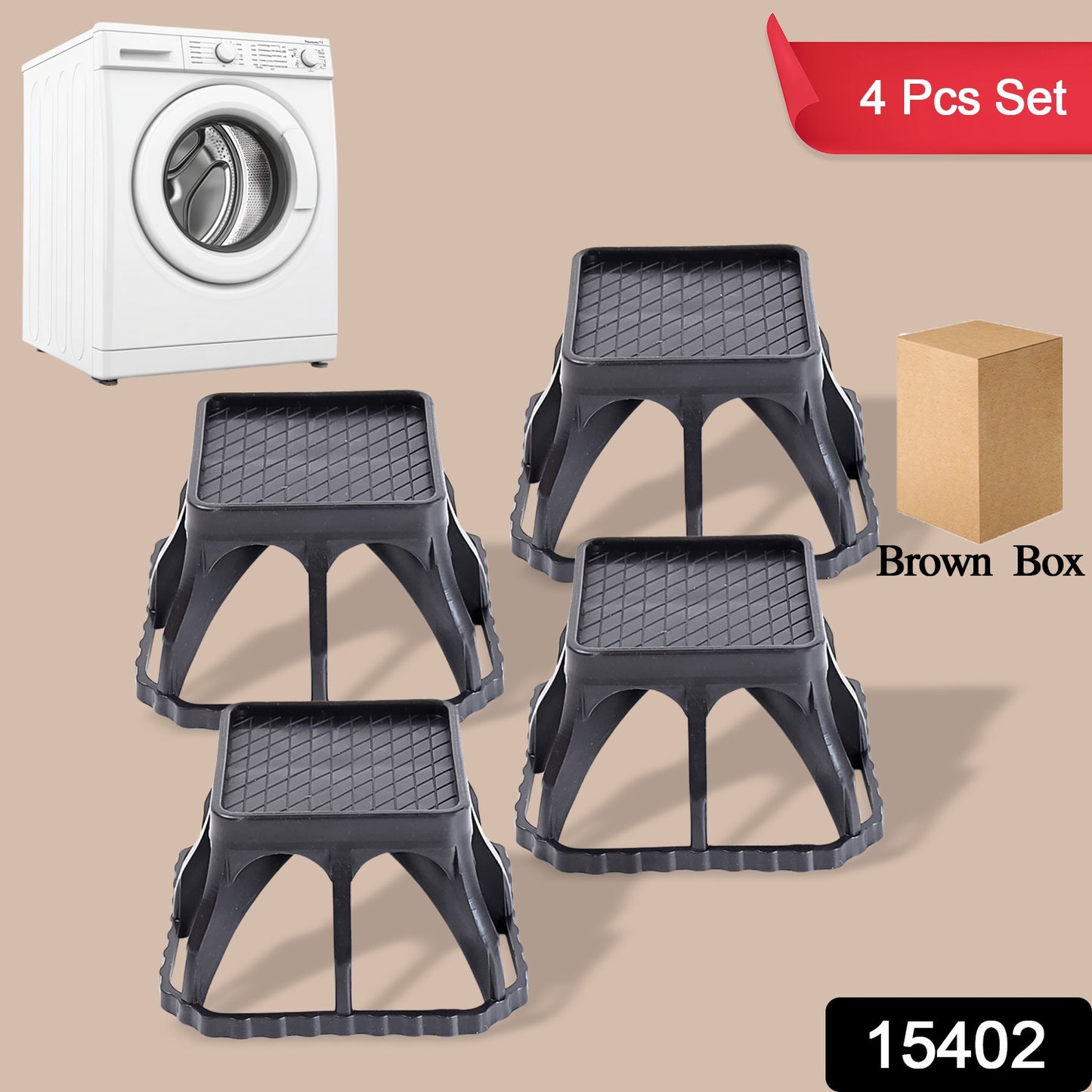 Set of four Wukusy plastic washing machine stands for home improvement, durable and multi-purpose for stable appliance support.