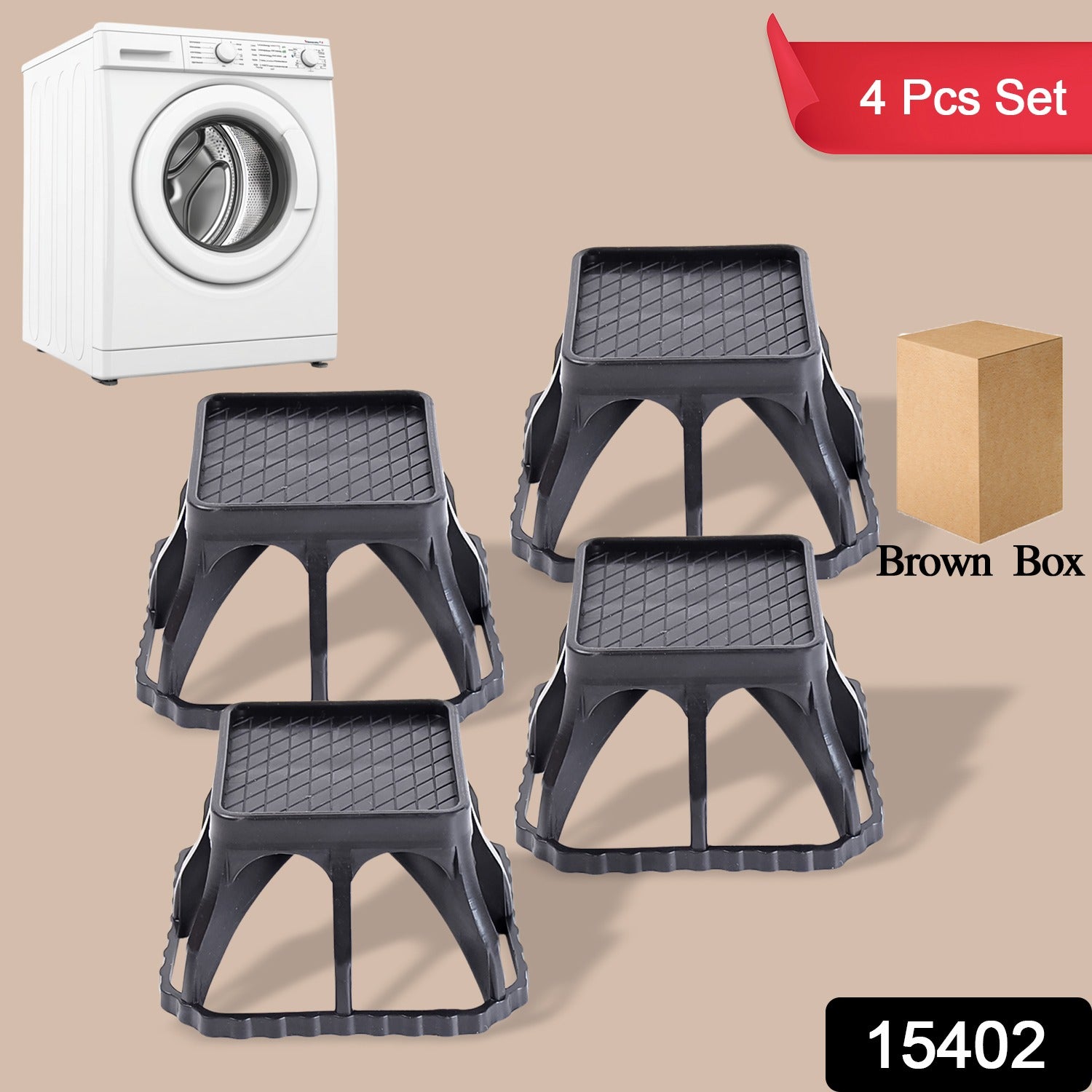 Set of four Wukusy plastic washing machine stands for home improvement, durable and multi-purpose for stable appliance support.