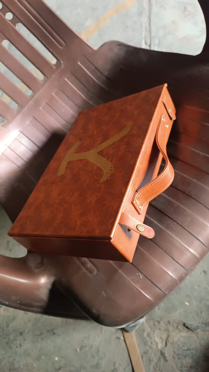 Wukusy leather briefcase for multi-purpose use, 30x20 cm, B grade, ideal for home improvement tools and accessories.