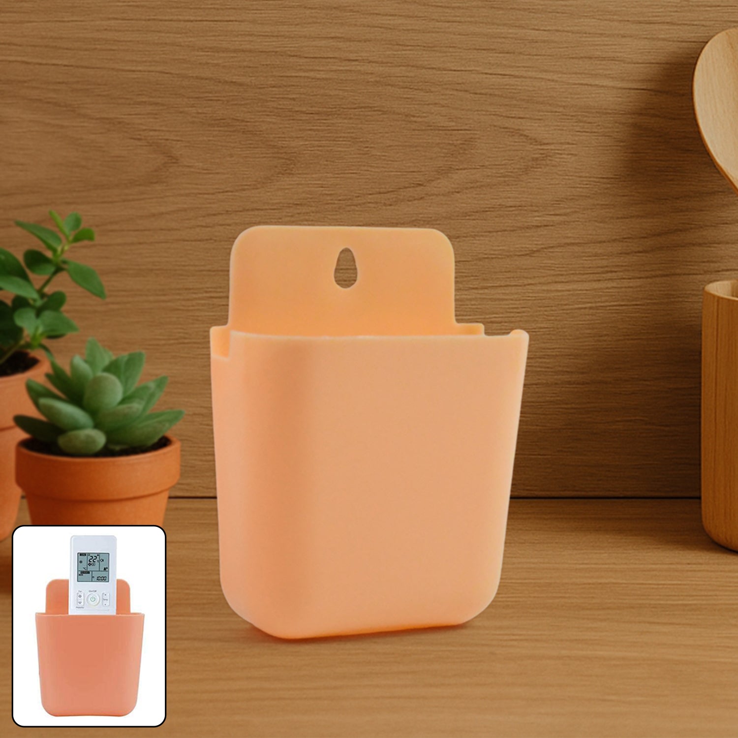 Wall-mounted plastic storage pocket by Wukusy, versatile home improvement organizer with multiple compartments, wall-mounted for easy access.