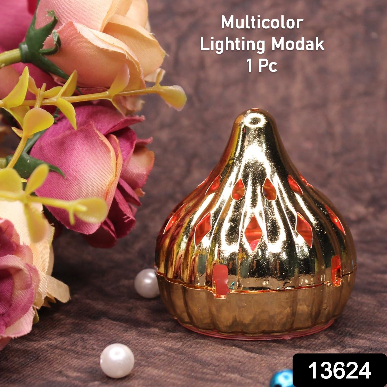 Multicolor modak-shaped color-changing LED light from Wukusy, ideal for home decoration and ambiance lighting.