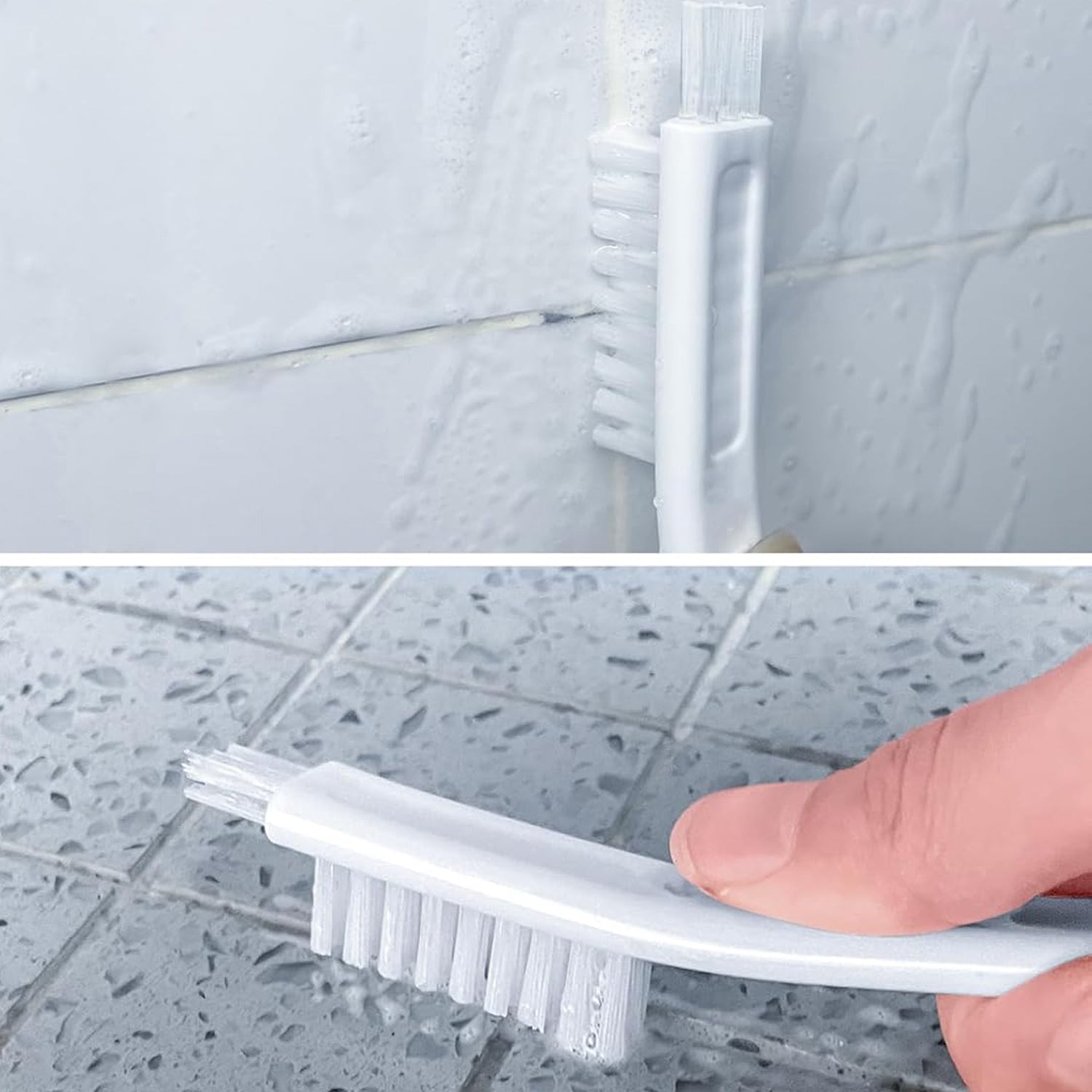 Wukusy multifunctional cleaning brushes set with two versatile brushes for home cleaning tasks, featuring durable bristles and ergonomic handles.