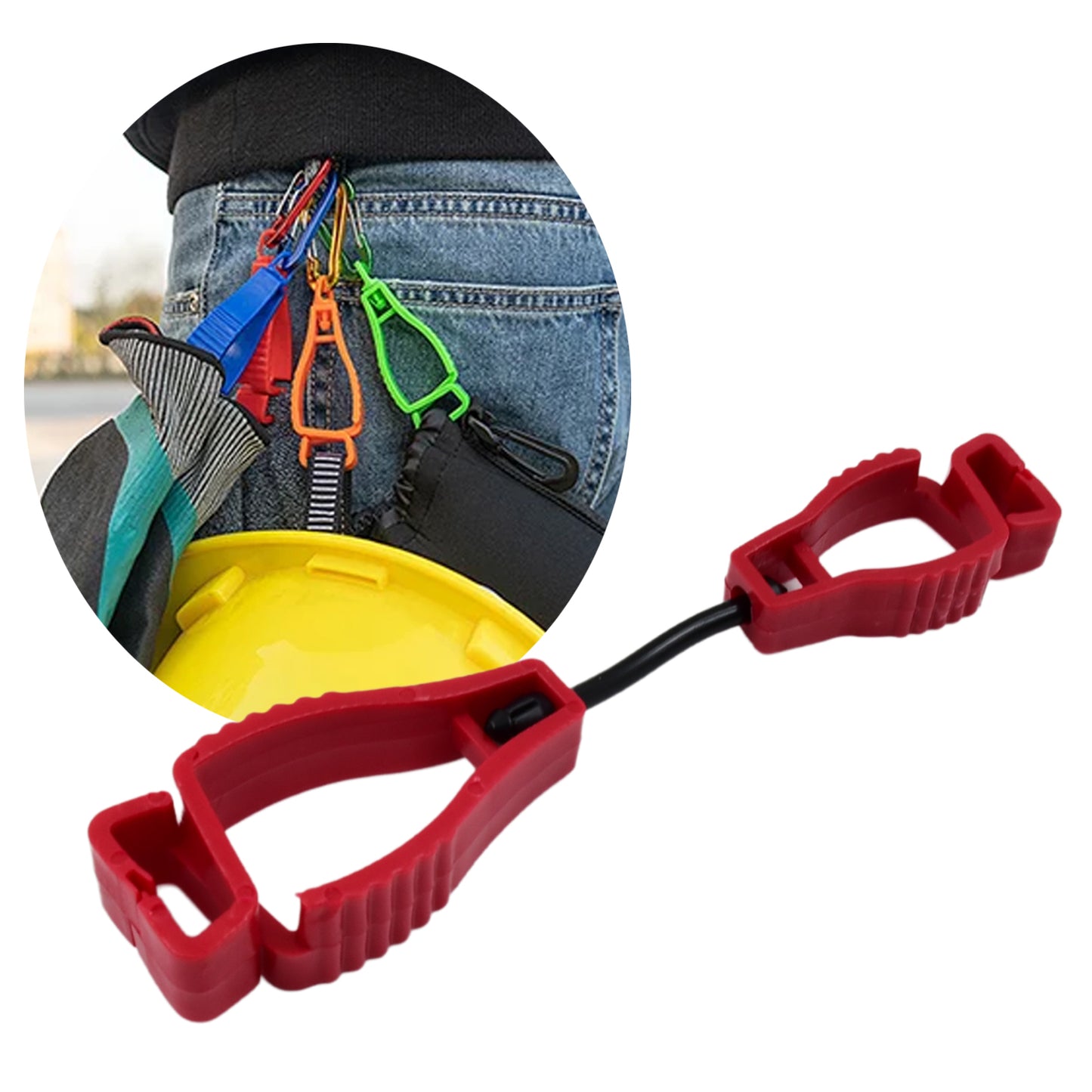 Wukusy multifunctional glove clip holder for home improvement, shown attached to a wall for organizing gloves and tools.