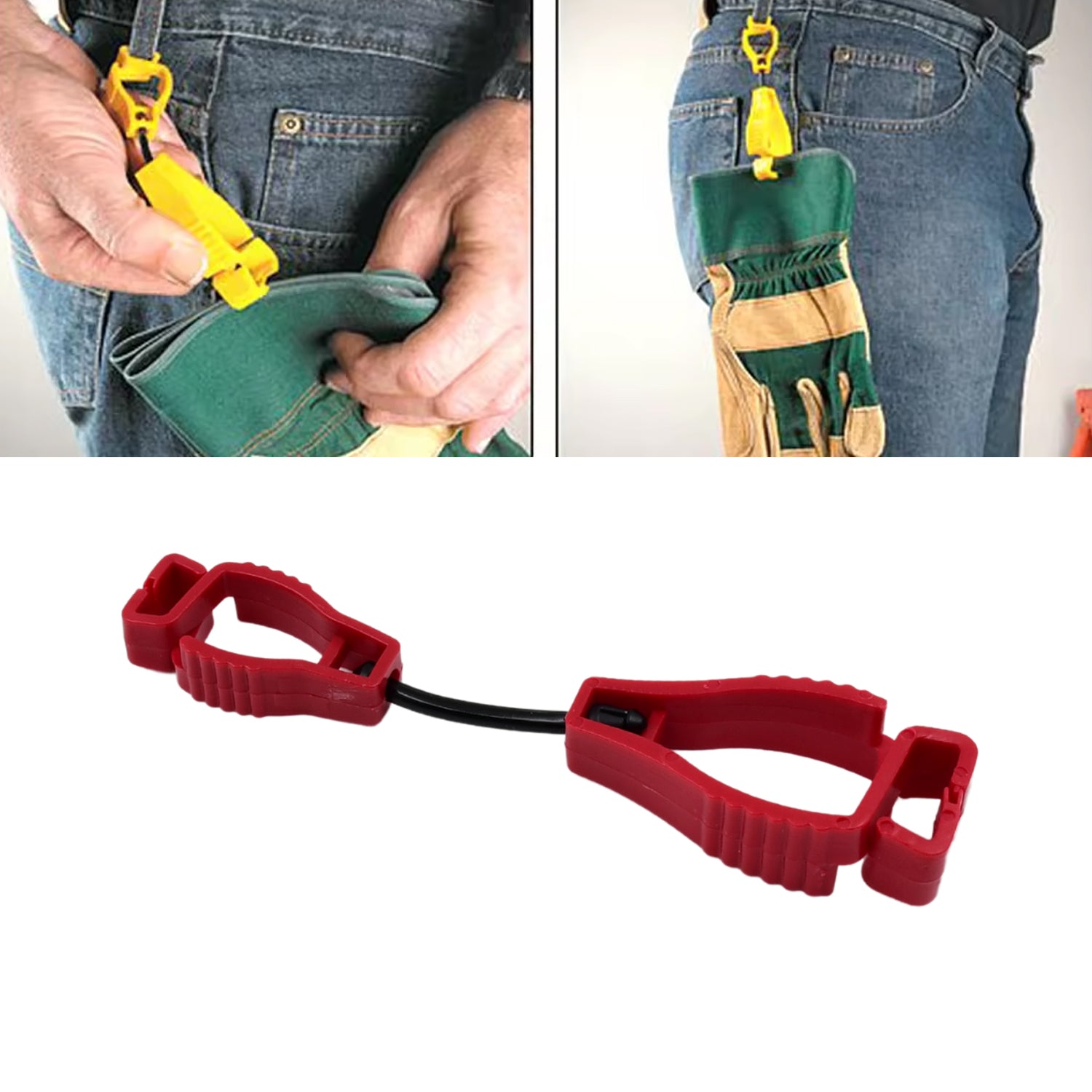 Wukusy multifunctional glove clip holder, home improvement tool for organizing gloves and accessories, mounted on a wall.