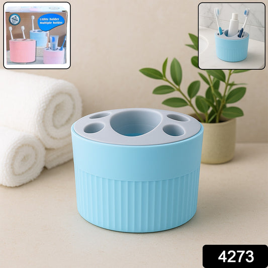 Wukusy multipurpose bathroom toothbrush and utility holder stand with multiple slots for organizing toothbrushes and small bathroom items.