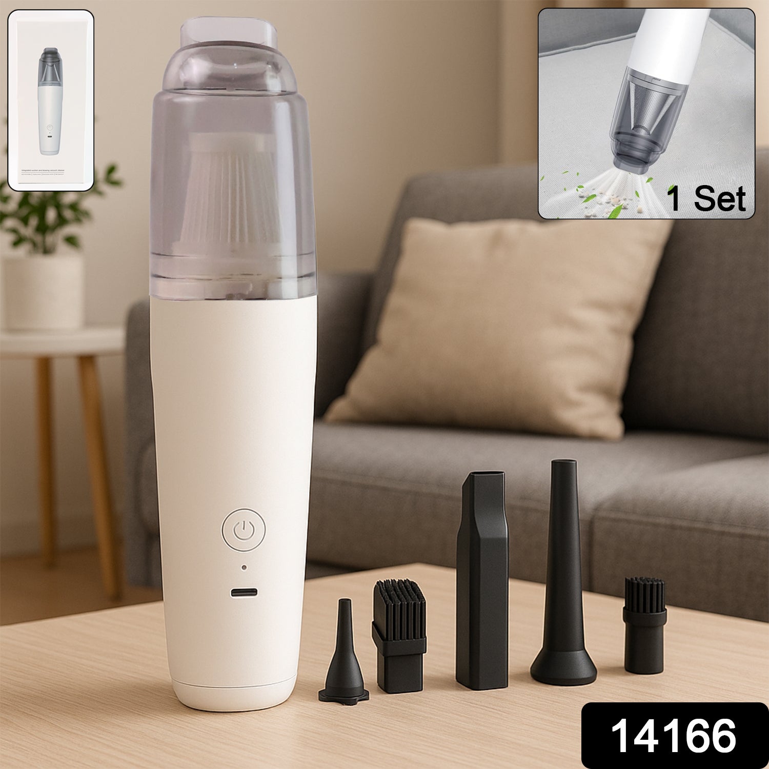 Wukusy cordless rechargeable mini handheld vacuum cleaner set for home cleaning, compact and versatile for various surfaces.