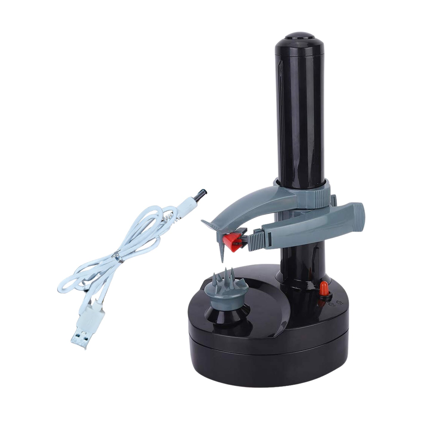 Wukusy electric vegetable and fruit peeler for potatoes, automatic, handheld kitchen tool for peeling vegetables and fruits easily.