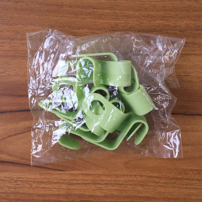 Set of 10 Wukusy plastic hanger hooks for versatile home improvement and organization purposes.