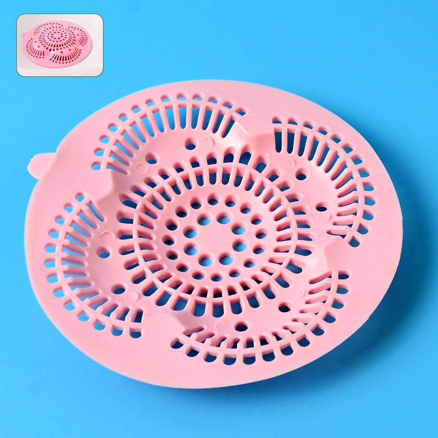 Wukusy multipurpose silicone sink drain hair catcher and filter cover for kitchen or bathroom drains, 1-piece.