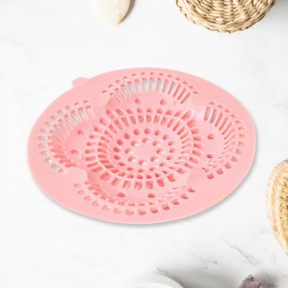 Wukusy multipurpose silicone sink drain hair catcher and filter cover in black, designed to prevent clogs in kitchen or bathroom sinks.