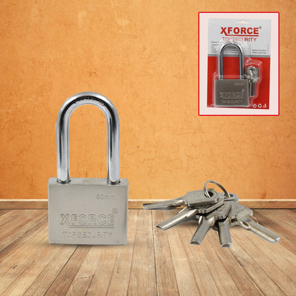 Wukusy solid 6-key padlock, 60mm, used for home security and improvement, with a sturdy metal body and key mechanism.