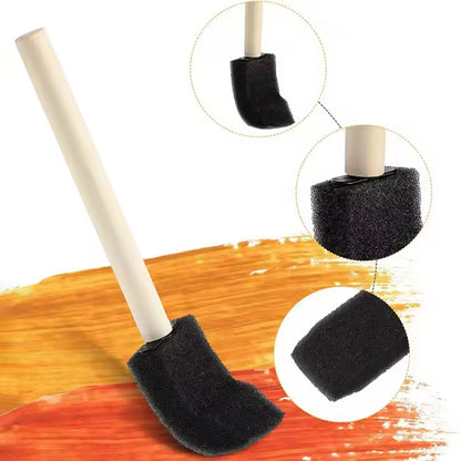 Set of 5 Wukusy multipurpose sponge brushes with wooden handles for painting and home improvement projects.
