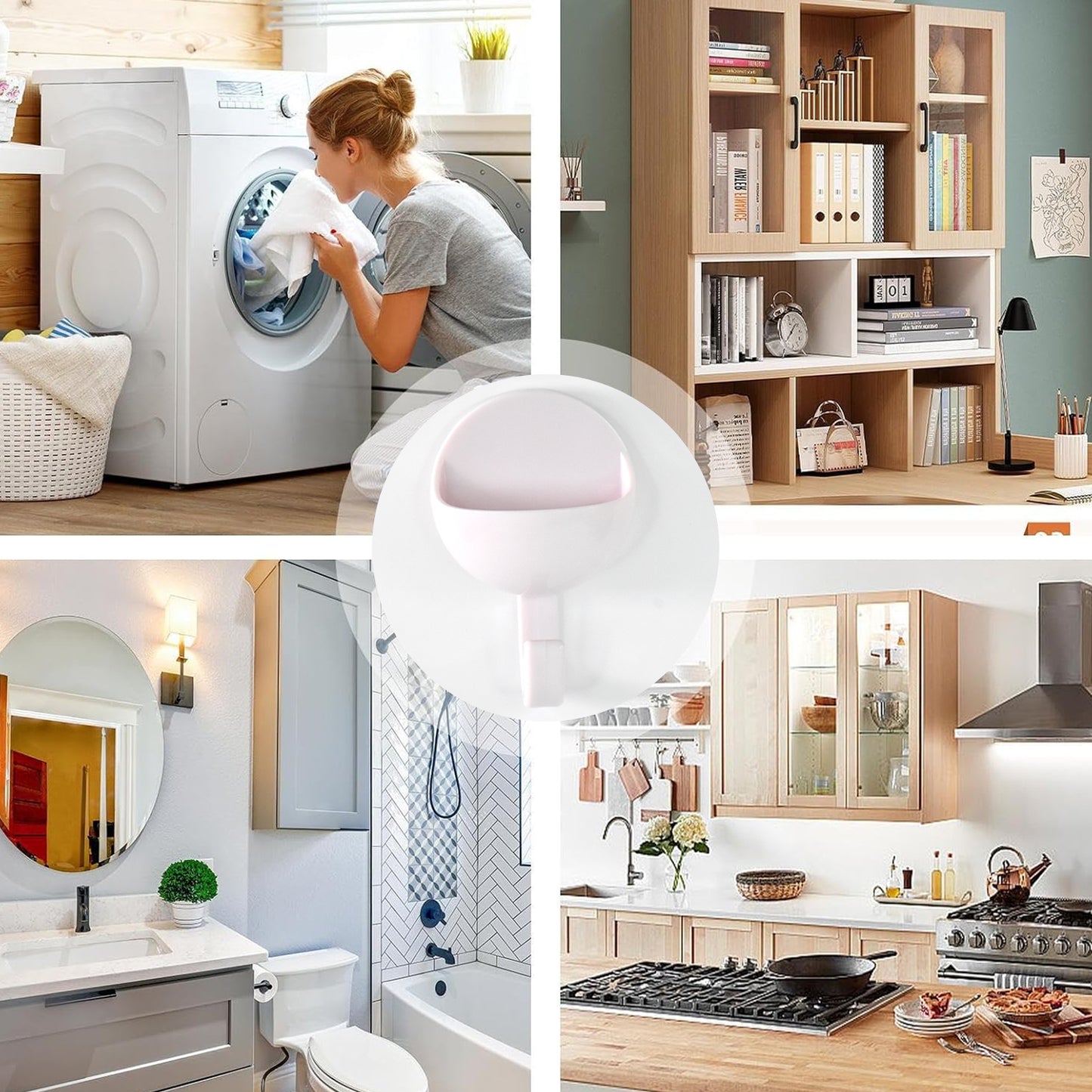 Wukusy heavy-duty self-adhesive hooks for walls, versatile home improvement hooks for hanging items securely.