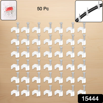 Wukusy nail cable clips for wire management, 10mm size, 50 pack, suitable for home improvement and organizing electrical wires.
