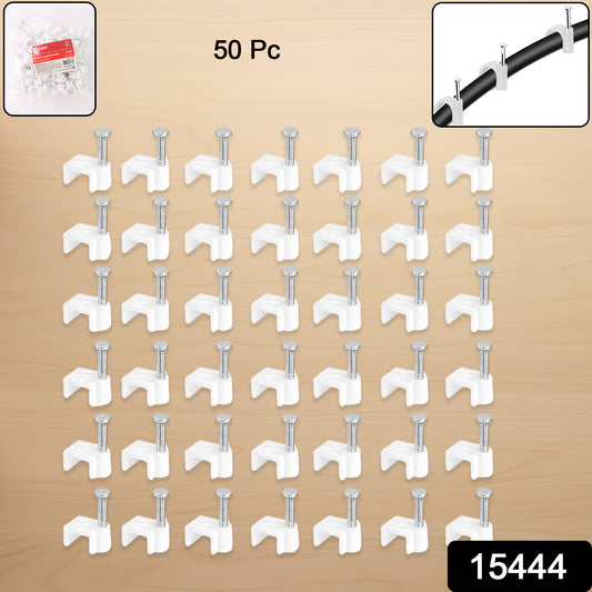 Wukusy nail cable clips for wire management, 10mm size, 50 pack, suitable for home improvement and organizing electrical wires.