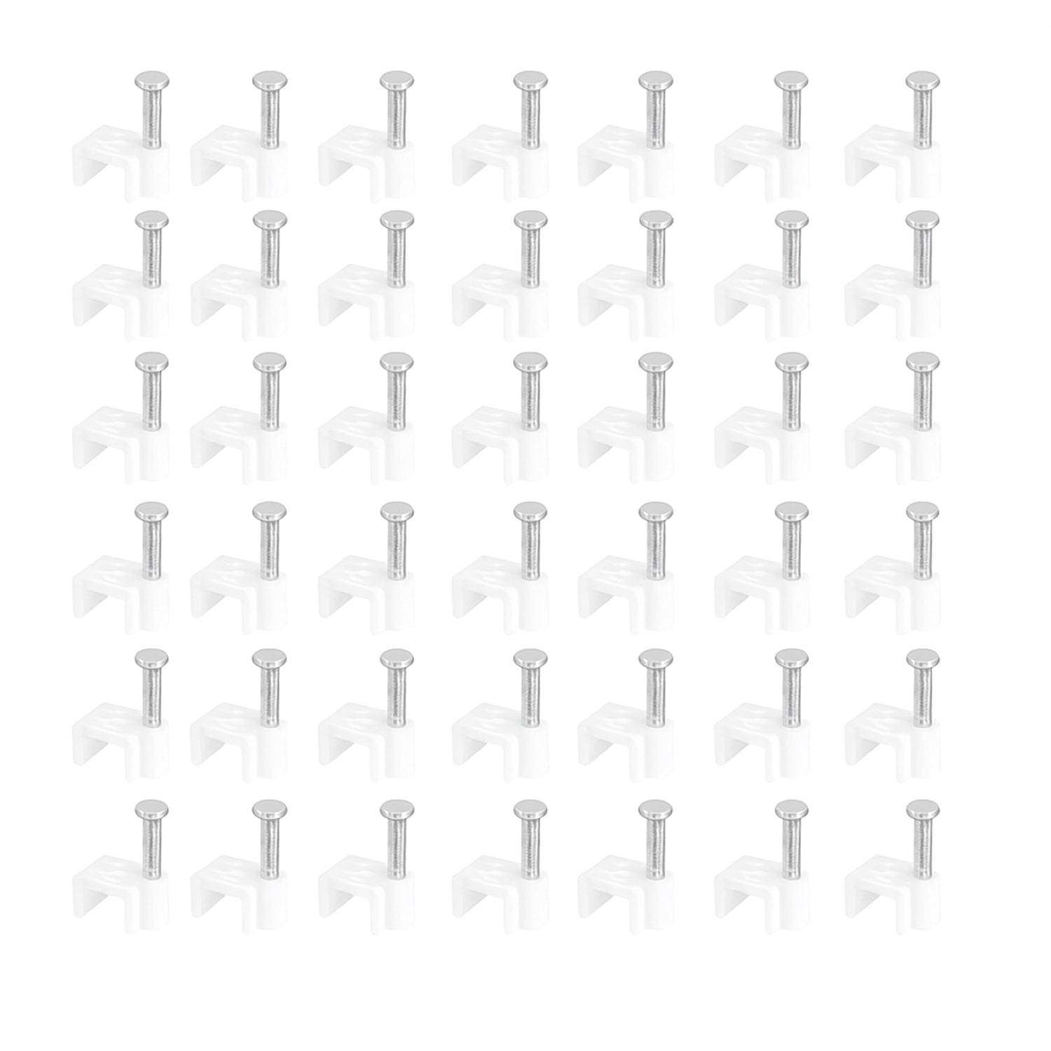 Wukusy nail cable clips for wire management, 10mm size, holding cables securely in a home improvement setting, pack of 50.