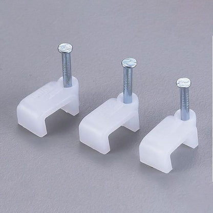 Wukusy nail cable clips for wire management, 10mm size, 50-pack, for organizing electrical wires and cables in home improvement projects.