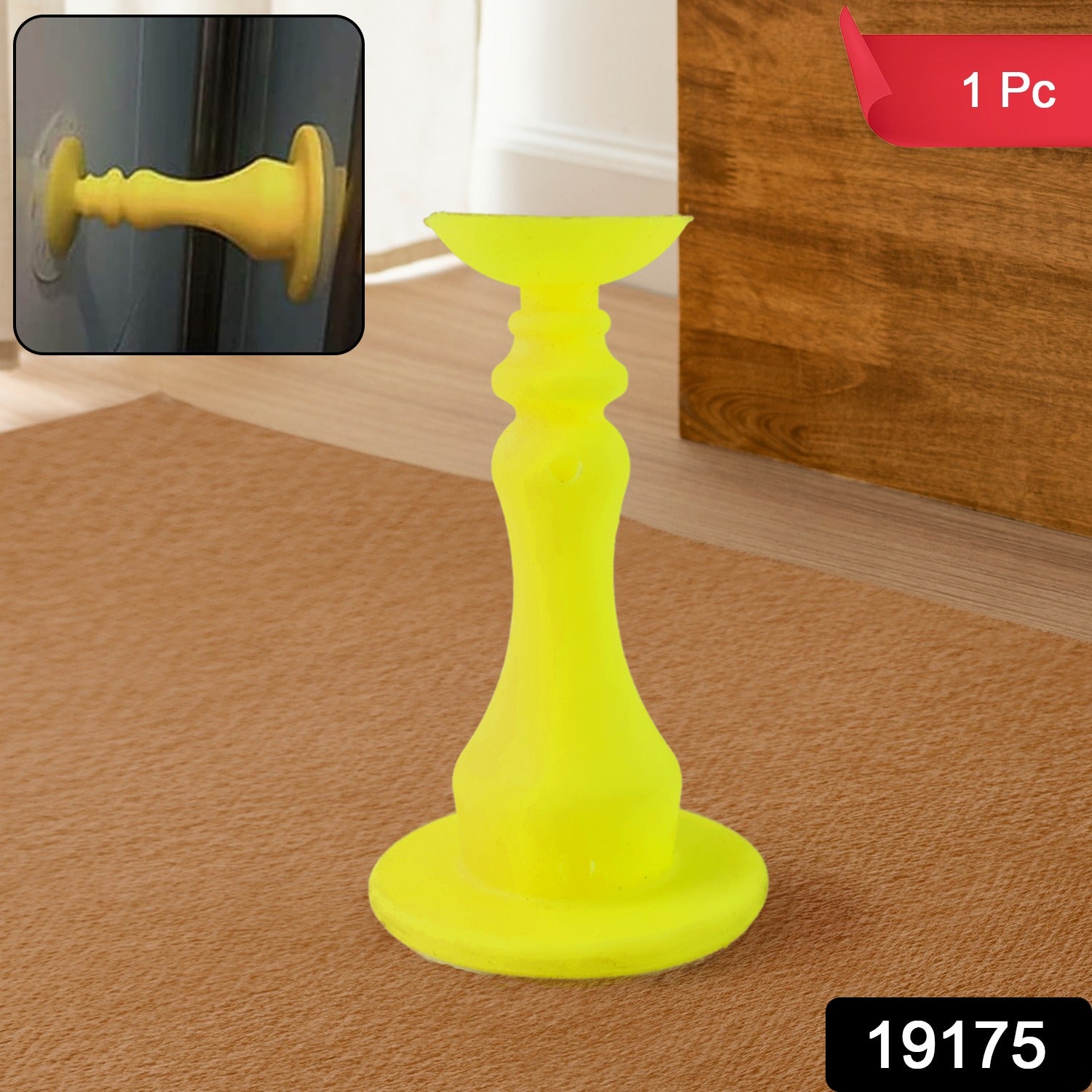 Neon yellow washing machine door holder and stopper by Wukusy, designed to keep washing machine doors open.