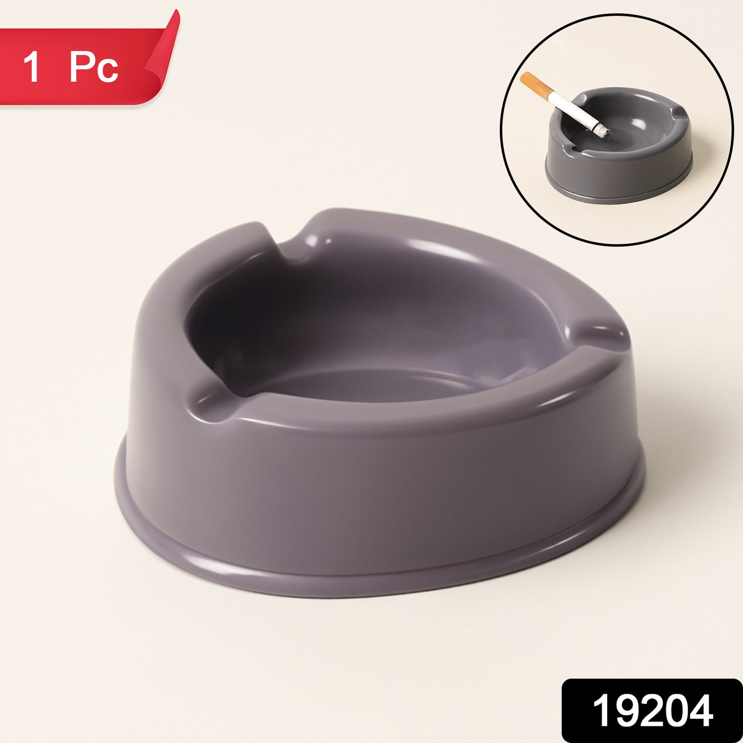Wukusy Oblivion durable plastic ashtray with wide bowl and triple cigarette holder slots for home improvement.