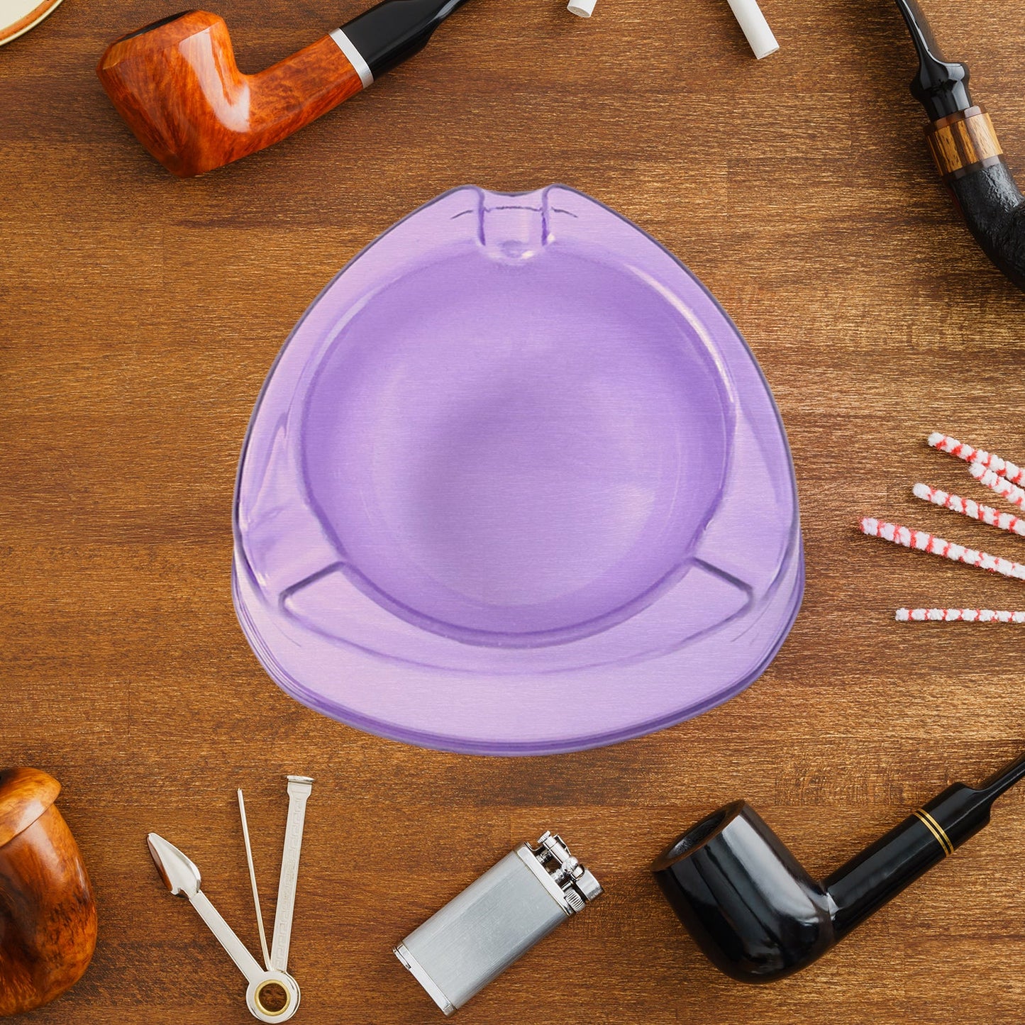 Wukusy Oblivion transparent purple plastic ashtray, home improvement product, with a clear and vibrant design for indoor use.