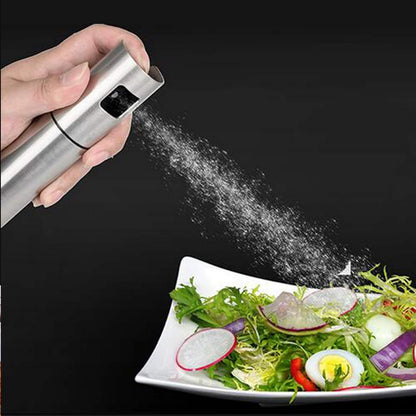 Wukusy stainless steel and glass oil spray bottle for dosa, 100ml, food-grade, ideal for cooking and kitchen use.