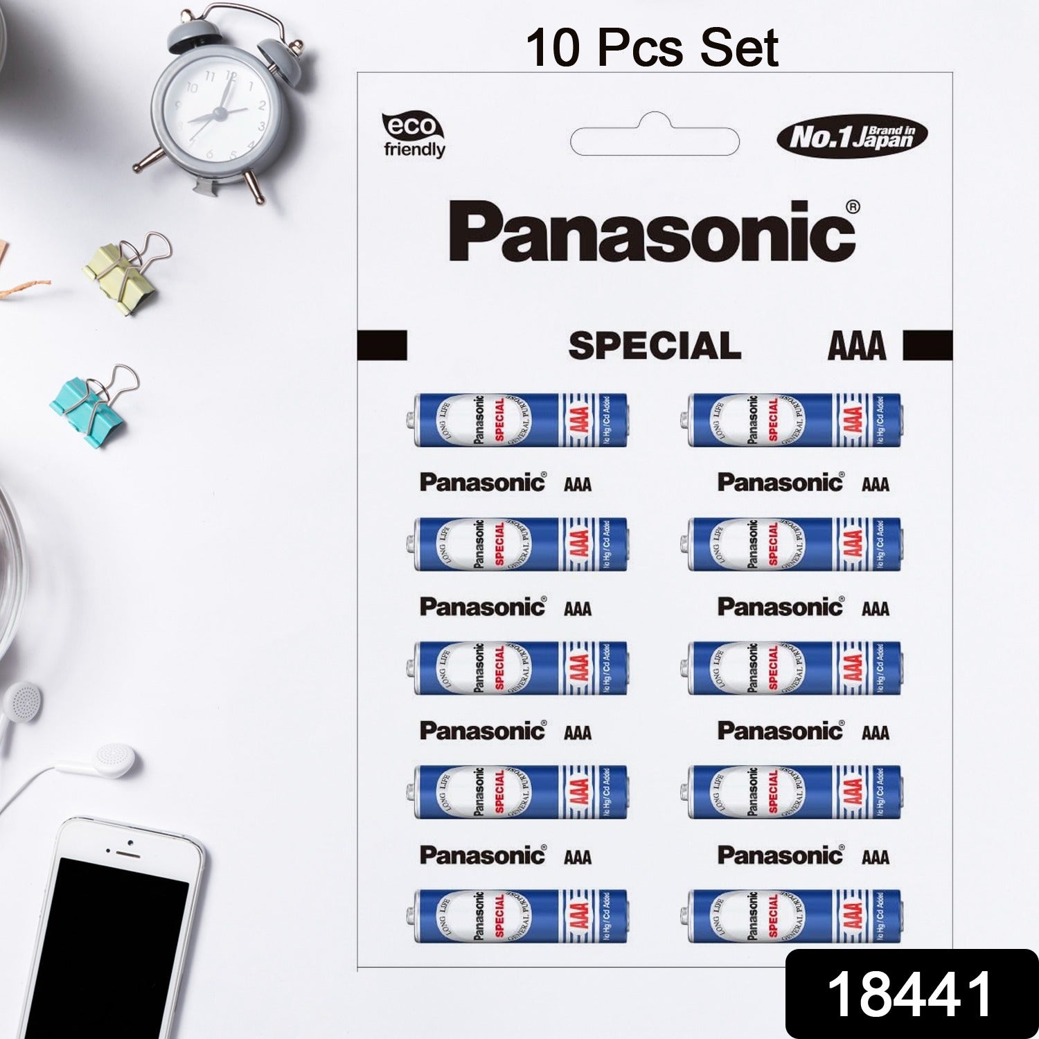 Set of 10 Panasonic Special AAA eco-friendly batteries for home improvement, eco-conscious power source by Wukusy.