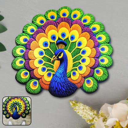 Peacock design anti-slip floor mat by Wukusy, durable home improvement mat with non-slip surface for safety and style.