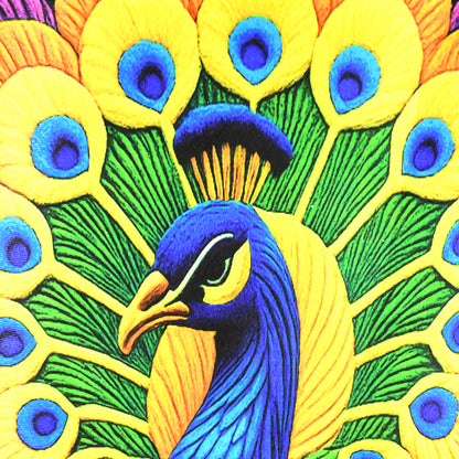 Wukusy peacock design anti-slip floor mat, 1 piece, with vibrant peacock pattern, for home improvement and safety on floors.