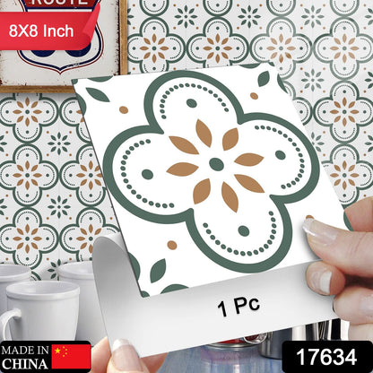Wukusy peel and stick 8x8 inch waterproof tile sticker for kitchen or bathroom backsplash wall decoration.