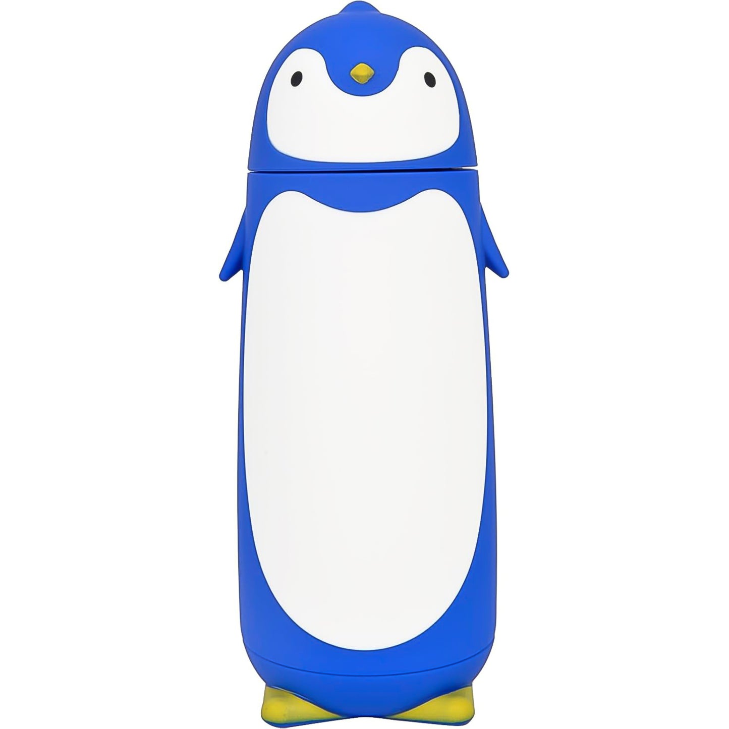 Wukusy Penguin cartoon water bottle with insulated inner glass, vacuum-sealed travel mug featuring a fun penguin design.