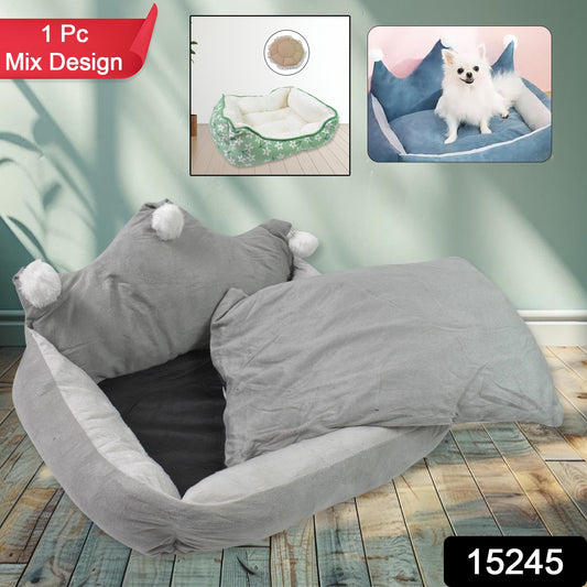 Wukusy thickening pet dog bed with mix design and color, providing comfortable bedding for dogs.