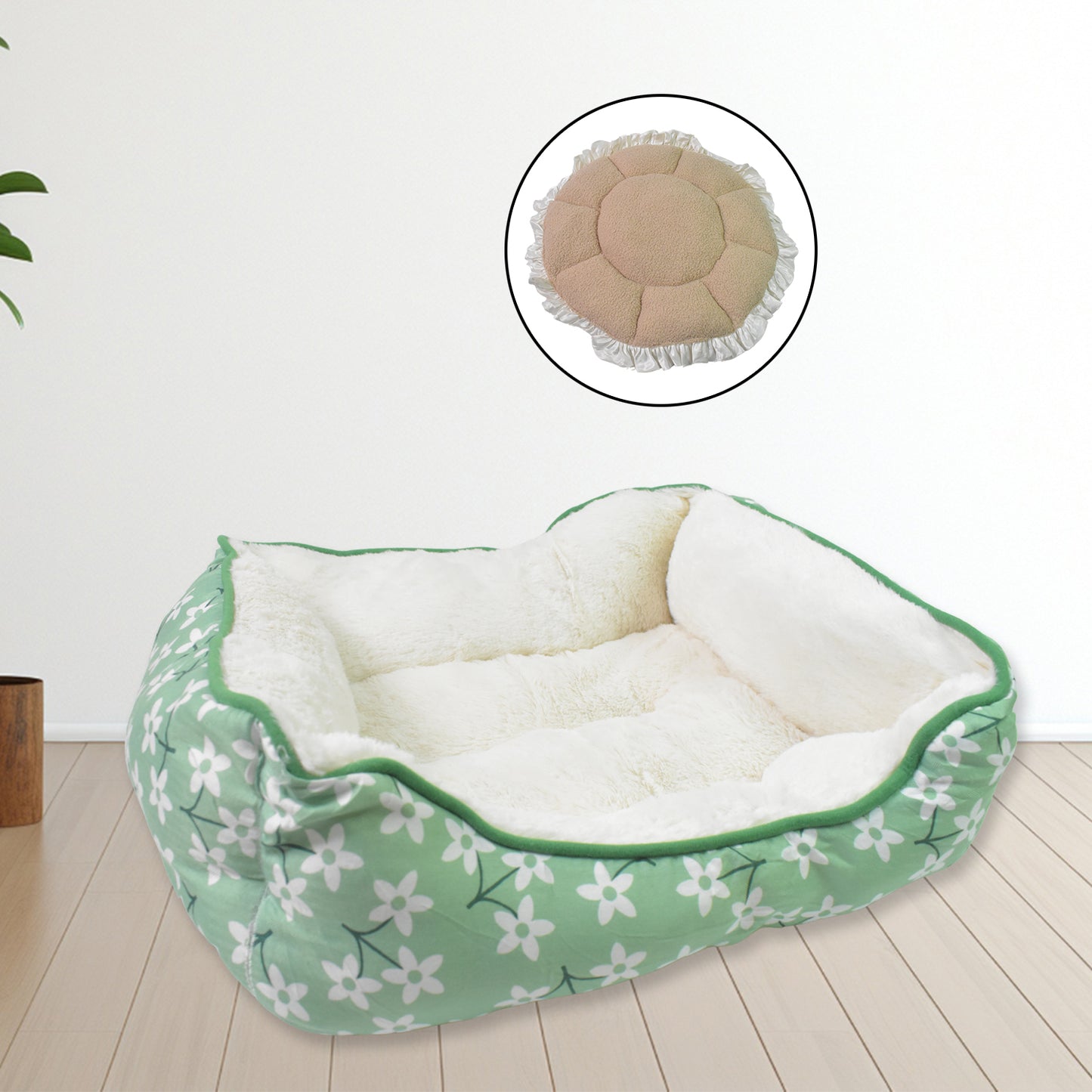 Wukusy thickening dog bed mat with mixed design and colors, providing comfortable resting space for pets.
