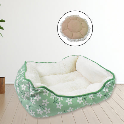 Wukusy thickening dog bed mat with mixed design and colors, providing comfortable resting space for pets.