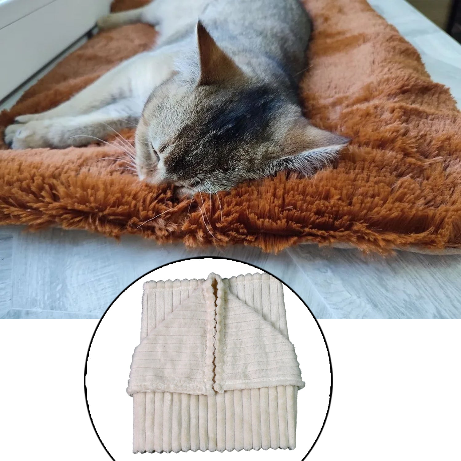 Wukusy pet soft cat and dog blanket towel in mix colors, warm sleep mat, 70x50 cm, perfect for cozy comfort.