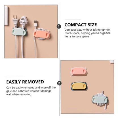 Set of four Wukusy pig plug wire organizer clips with self-adhesive pads for home improvement and cable management.