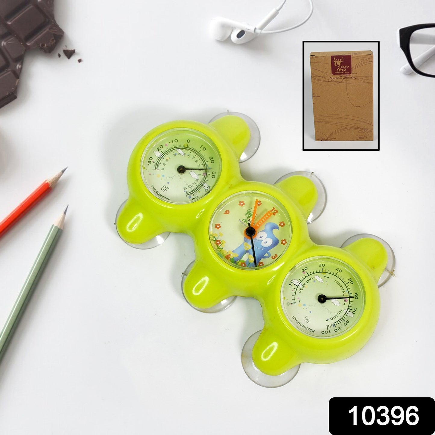Plastic 3-in-1 precision desktop clock by Wukusy, featuring a compact design for home improvement and timekeeping.