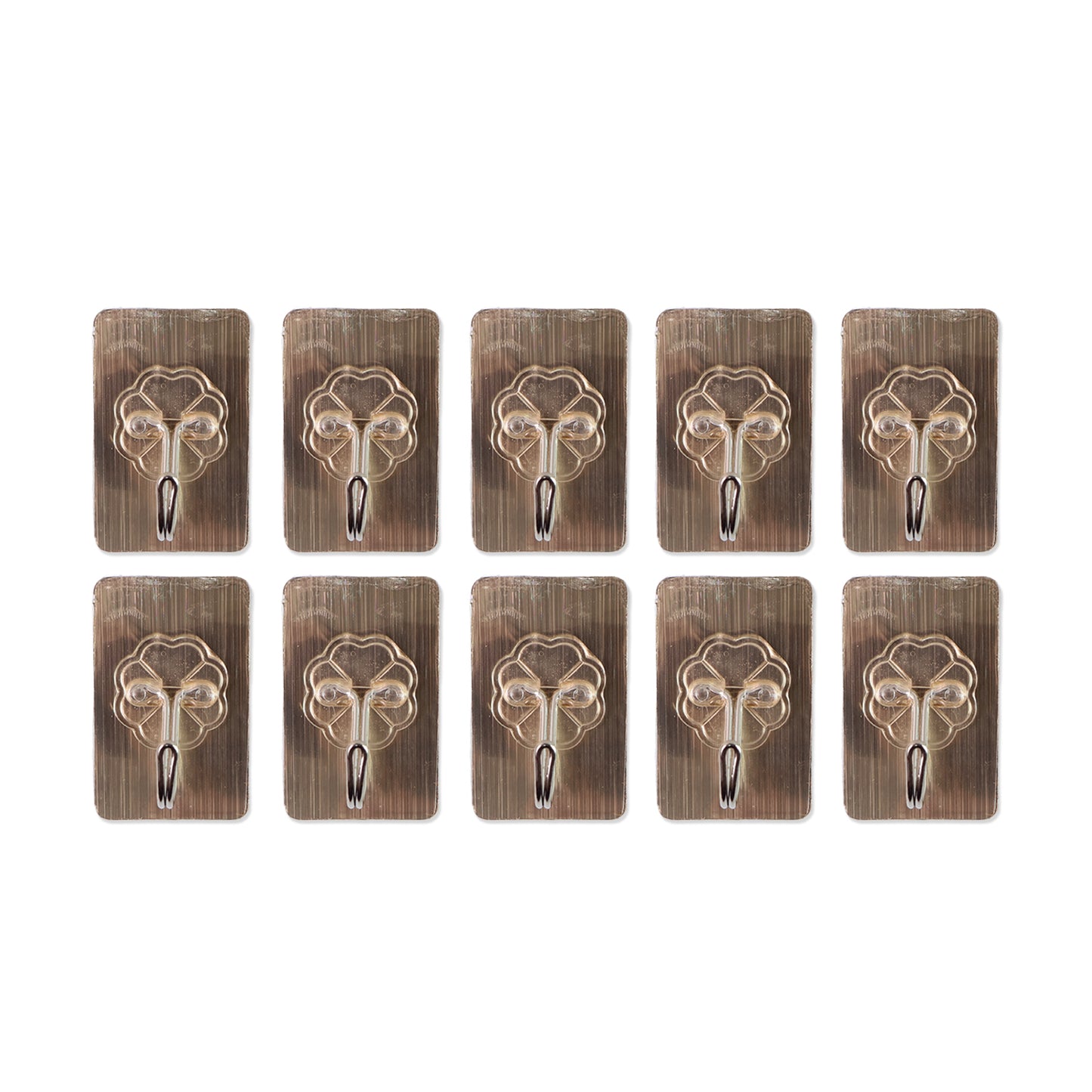 Wukusy waterproof plastic adhesive wall hooks, 5.5x3.5 cm, set of 10, suitable for home improvement and hanging items.