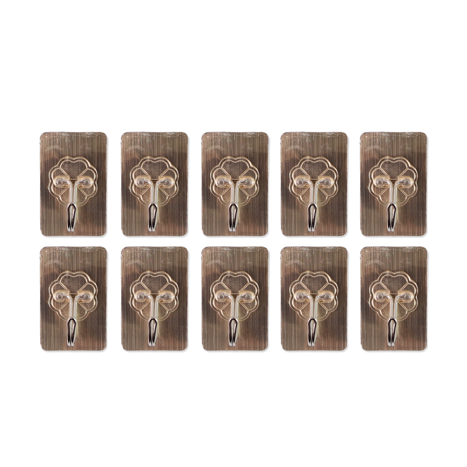 Wukusy waterproof plastic adhesive wall hooks, 5.5x3.5 cm, set of 10, suitable for home improvement and hanging items.