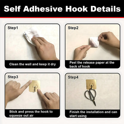 Wukusy plastic adhesive waterproof wall hooks, 5.5x3.5 cm, 10-pack, suitable for home improvement, oil-proof and easy to install