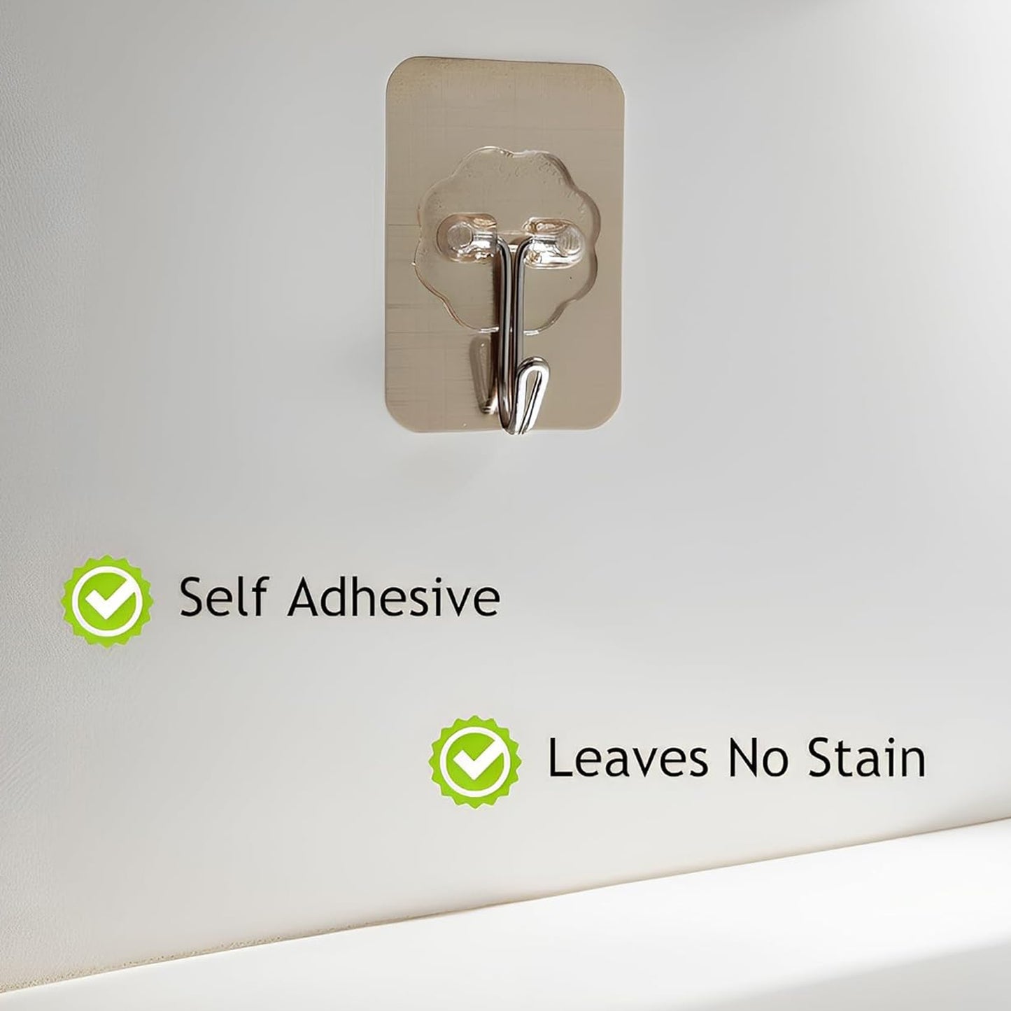 Wukusy plastic adhesive waterproof and oil-proof wall hook, 5.5 x 3.5 cm, suitable for home improvement and organization.