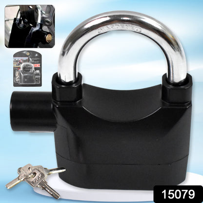 Wukusy waterproof plastic body siren alarm lock with three keys, designed for home security and smart alarm protection.