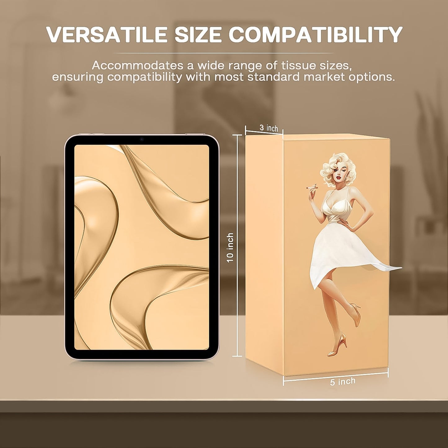 Wukusy plastic creative tissue dispenser box for home improvement, designed for easy tissue access and neat storage.