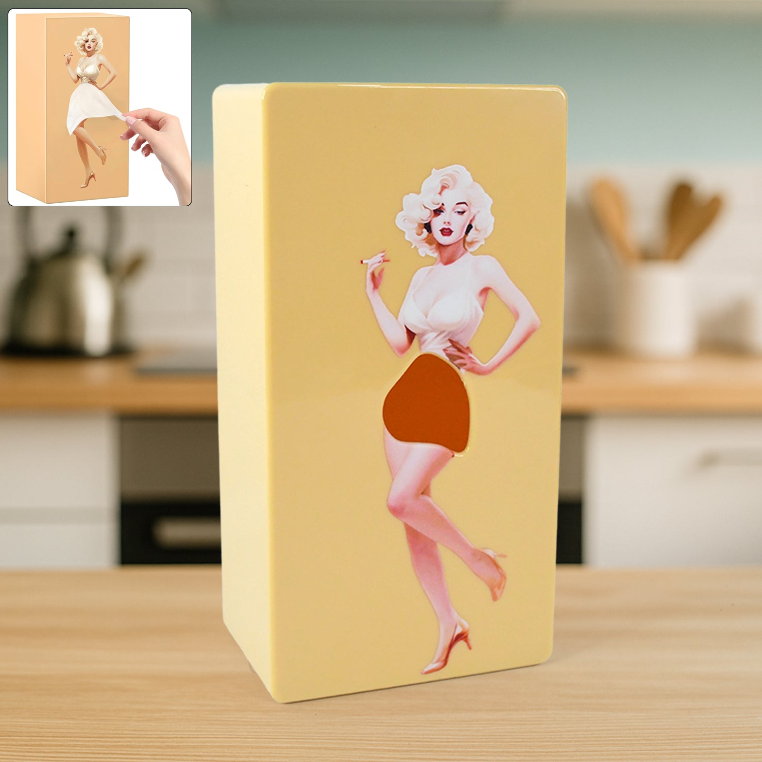Wukusy plastic creative tissue dispenser box for home improvement, stylish and functional tissue storage solution.